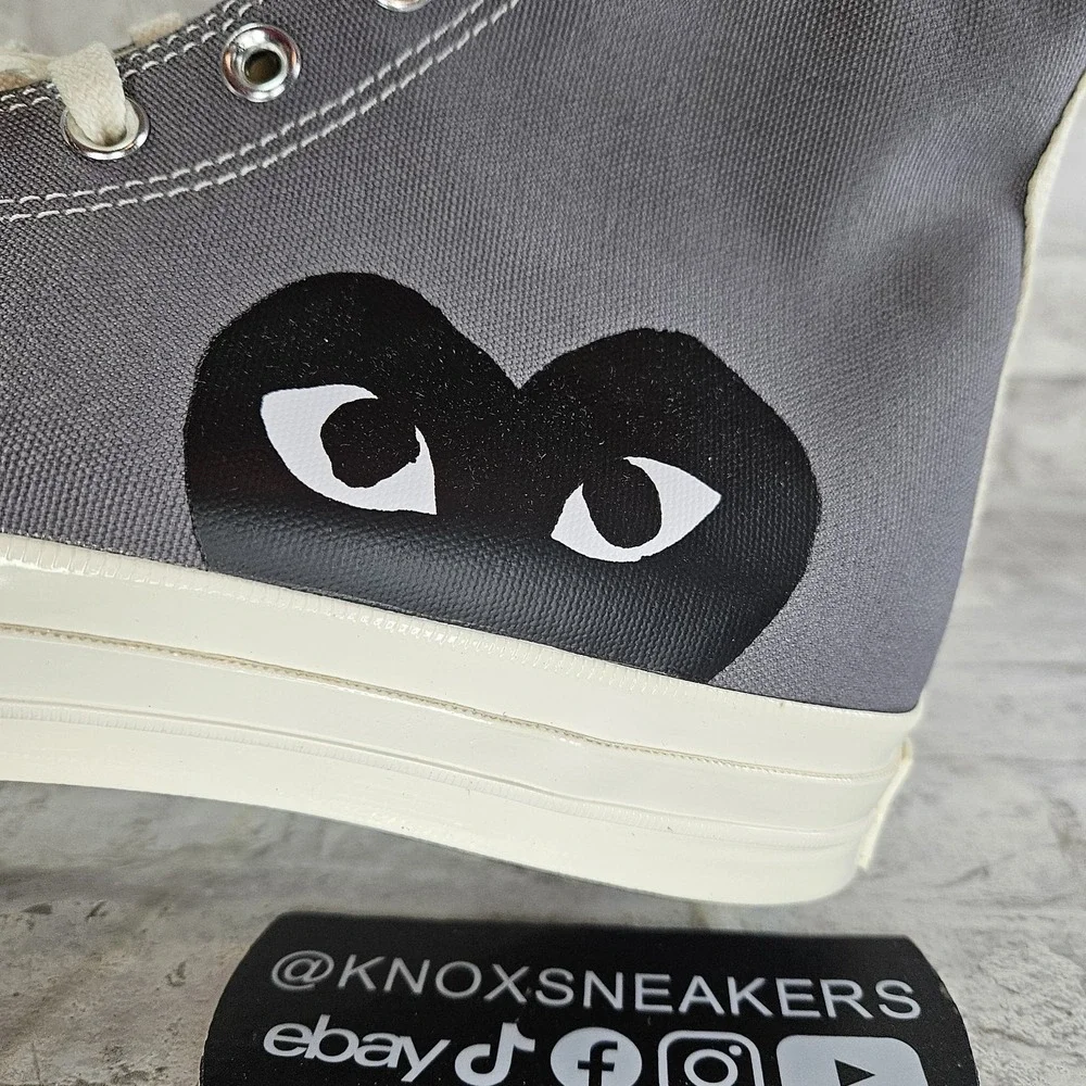Converse Comme des Garçons x Chuck 70 High Steel Gray 171847c Men's Size 12